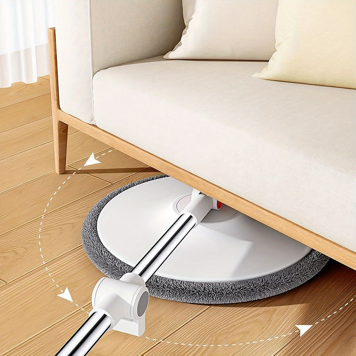 Hands-Free Spin Mop & Bucket Set with Sewage Separation – 3 Mop Head Types Rotating Floor Mop for Home Kitchen Bathroom Dry & Wet Cleaning
