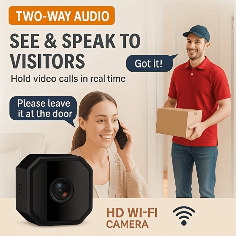 Wireless Security Camera with Built-In AP Hotspot, No Internet Required, Infrared Night Vision, Two-Way Audio, Motion Detection, Real-Time Home/Pet Monitoring, Black/White, 1/2/3/4 Pack