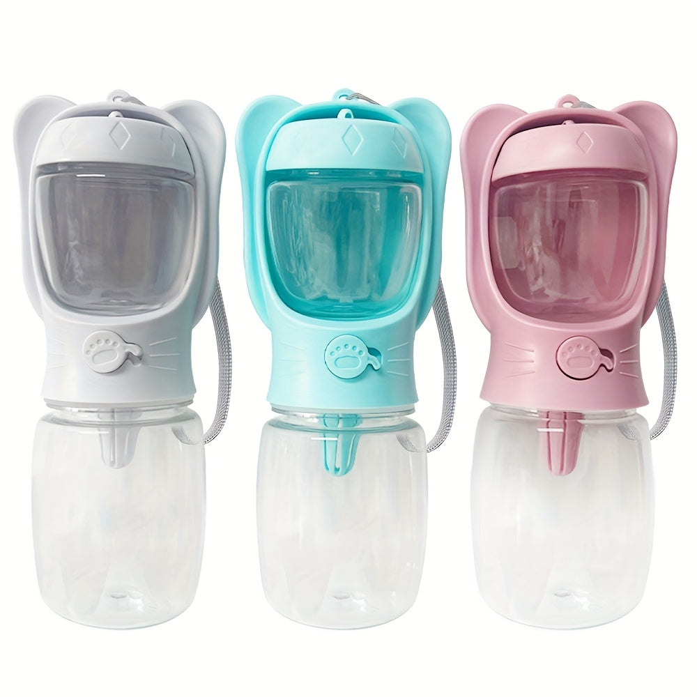 Portable Dog Water Bottle with Food Container - 2-in-1 Outdoor Pet Water Dispenser for Walking, Hiking, and Travel, Leak-Proof Puppy Water Bottle for Dogs & Cats