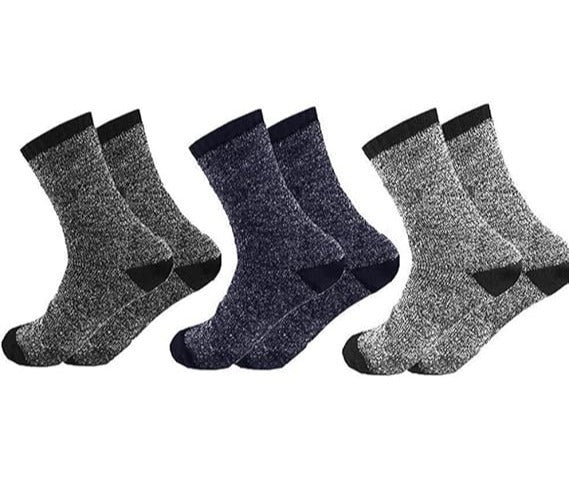 6 Pairs Men's Thermal Crew Socks – Thick Insulated Cold Weather Socks for Hiking, Skiing, Camping, and Outdoor Sports, Acrylic Winter Boot Socks