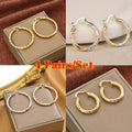 14K Gold Plated Twisted Hoop Earrings for Women – Vintage Bohemian Creole Round Hoops, Nickel-Free Copper, Perfect for Daily Wear, Wedding, Party, Birthday, and Christmas Gifts