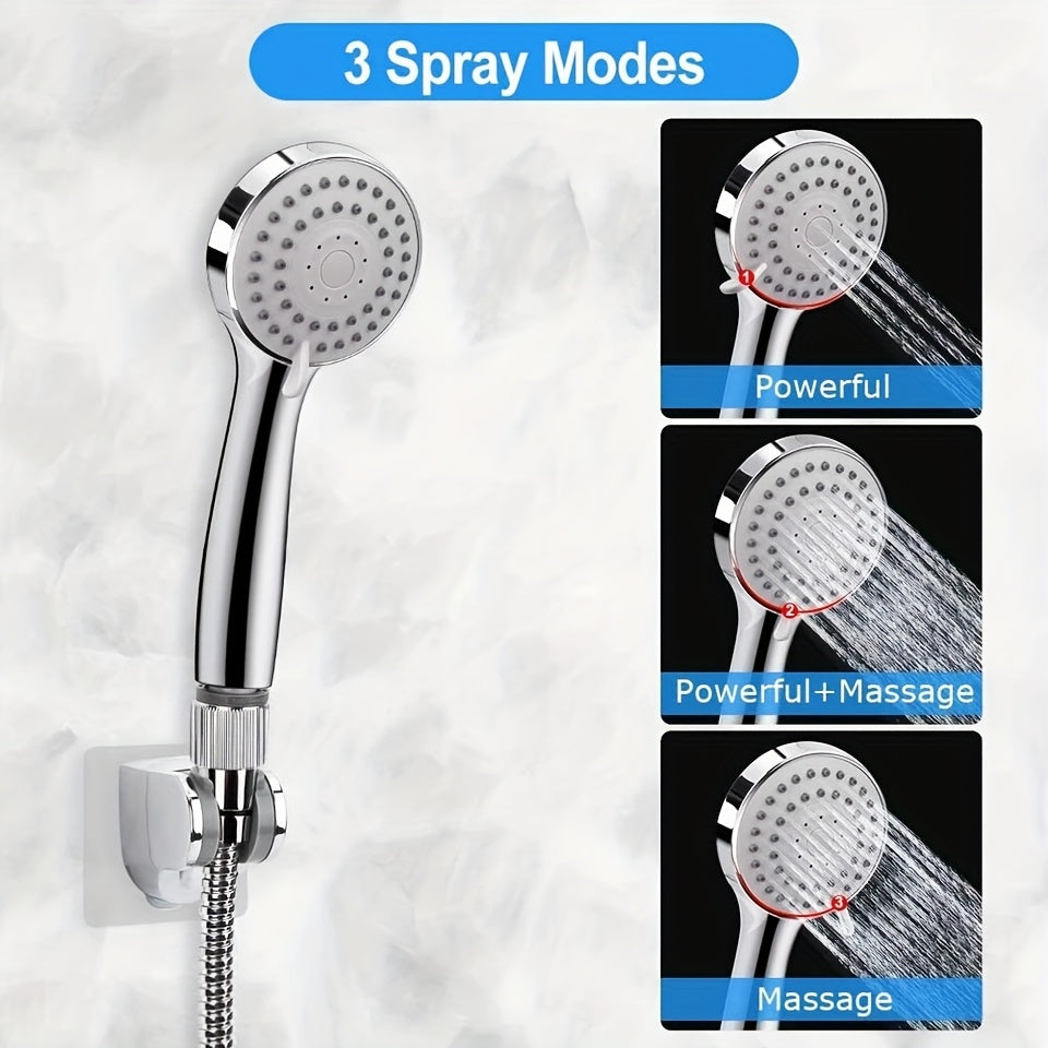 High Pressure Rainfall Handheld Shower Head Combo with 11-Inch Adjustable Extension Arm, 9 Settings, Anti-Leak Design, Chrome and Matte Black Finish