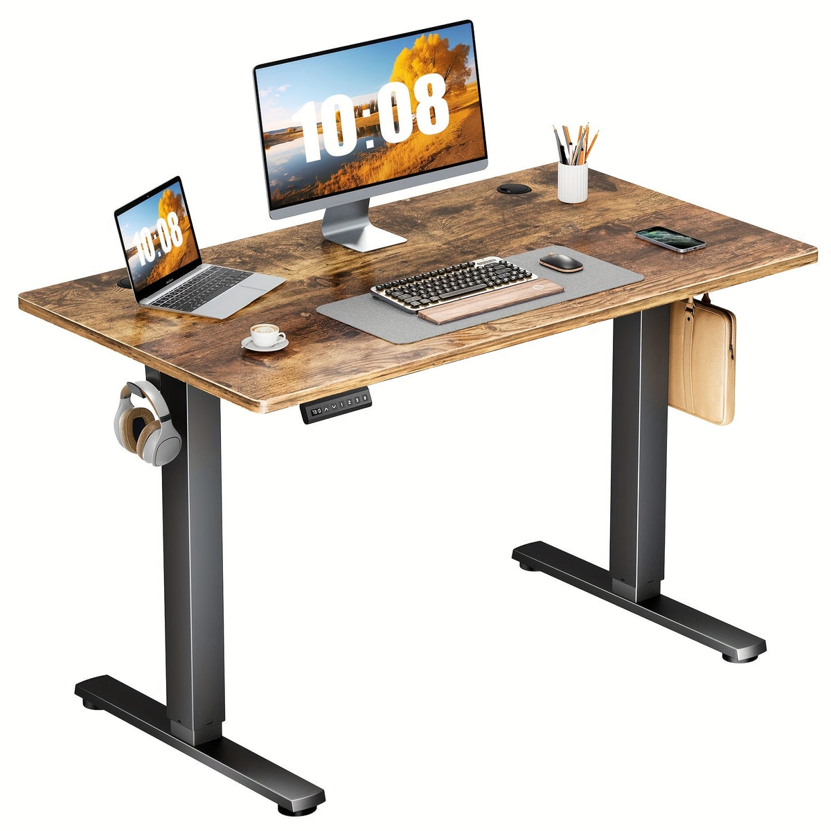 Electric Standing Desk, Height Adjustable 40 48 55 63 Inch – Sit-Stand Desk with Memory Controller & Anti-Collision, Ergonomic Home Office Gaming Workstation, Multiple Colors & Sizes