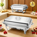 10 Qt Full-Size Stainless Steel Chafing Dish Buffet Set – Food Warmer with Lids Food Pans Water Pan & Fuel Holders for Catering Parties & Weddings (2-Pack, 4-Pack & 6-Pack)
