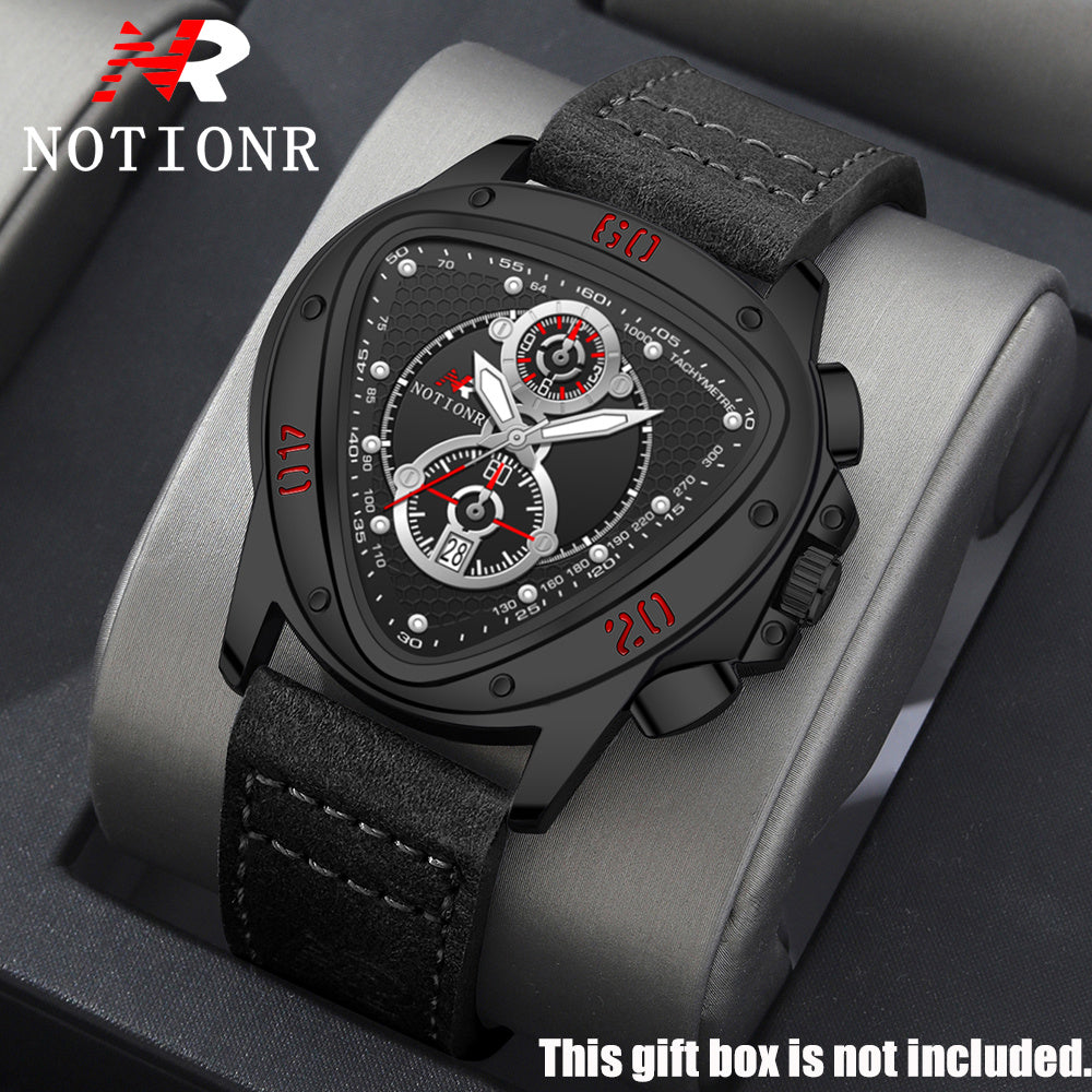 2pcs Men's Watch Set: Sports Triangle Dial Silicone Strap and Retro Square Dial Quartz Watch with Date Display, Casual Dress Watches for Valentine's Day or Father's Day Gift