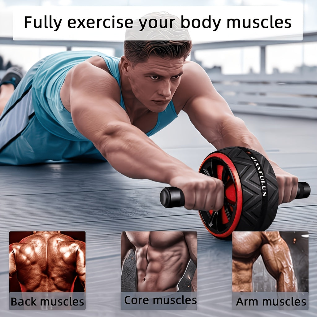 Ab Wheel Roller with Knee Pad – Core Strength Training, Balance & Ab Workout Roller for Home Gym, Muscle Toning for Arms & Abs, Stainless Steel & PP Options, Great Fitness Gift