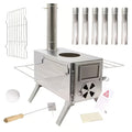 Portable Foldable Stainless Steel Wood Burning Camping Stove No Electricity or Flint Needed – Lightweight Compact Camp Stove for Tent Hiking Backpacking & Outdoor Cooking