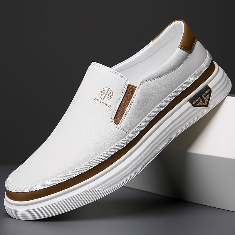 Men's Casual Slip-On Loafers – Soft Sole Soft Upper Anti-Slip Outdoor Vacation Fashion Shoes in White & Black US Size 6.5–12.5