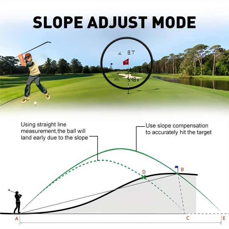 1200 Yard Laser Golf Rangefinder, 6X Magnification, Slope Switch, Pulse Vibration, Target Lock, Trajectory Compensation, Type-C Rechargeable for Golf and Hunting