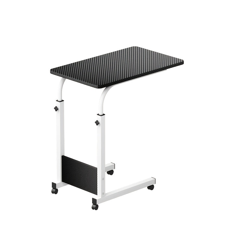 3-Tier Rolling Folding Desk with Wheels, Height-Adjustable and Expandable Desktop, Storage Shelf for Laptop, Study, Home Office, Bedroom, Living Room Computer Table