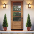 Artificial Topiary Cedar Tree - UV-Rated, 3 / 4 / 5ft, 1pc or 2pcs - Concrete Base, Faux Pine Shrub - Front Porch, Home & Office Decor