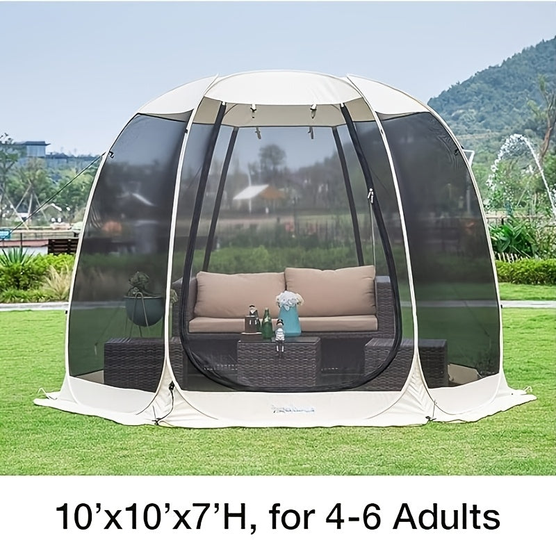 Pop Up Screen House 6 10 15 Person Outdoor Screen Tent with Mosquito Netting UV Resistant Instant Setup Screened Gazebo Sun Shelter with Carry Bag for Garden Patio Backyard Camping