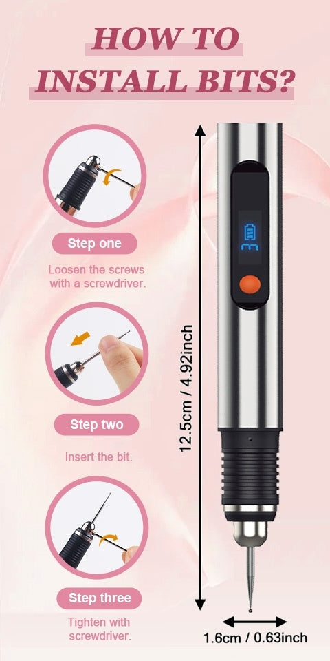 Electric Engraving Pen Kit with 57 Accessories - USB Rechargeable Cordless Engraver, 21,000 RPM, 3-Speed Control, 90-Min Battery Life, for Metal, Glass, Wood, Stone & Jewelry - DIY Craft Gift