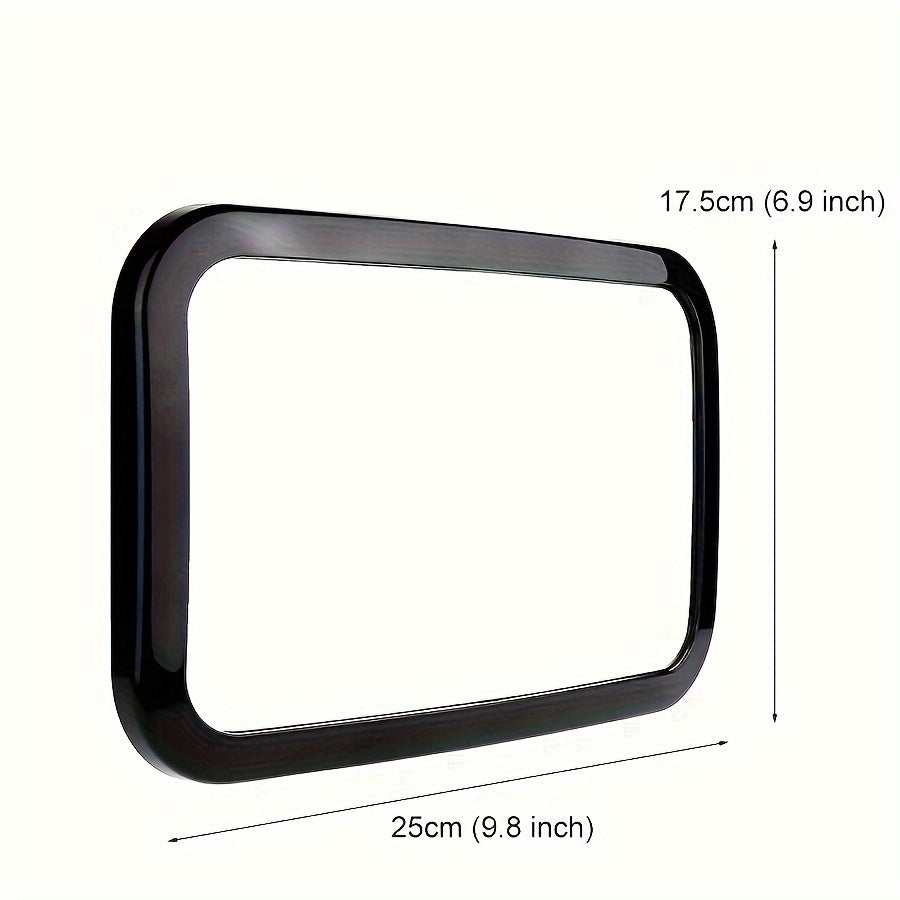 Baby Car Backseat Safety Mirror, Shatterproof 360° Rotatable Extra-Wide Crystal Clear Rear-Facing View, Easy Strap Headrest Mount Baby Car Seat Mirror for Rear-Facing Infant Monitoring, Black