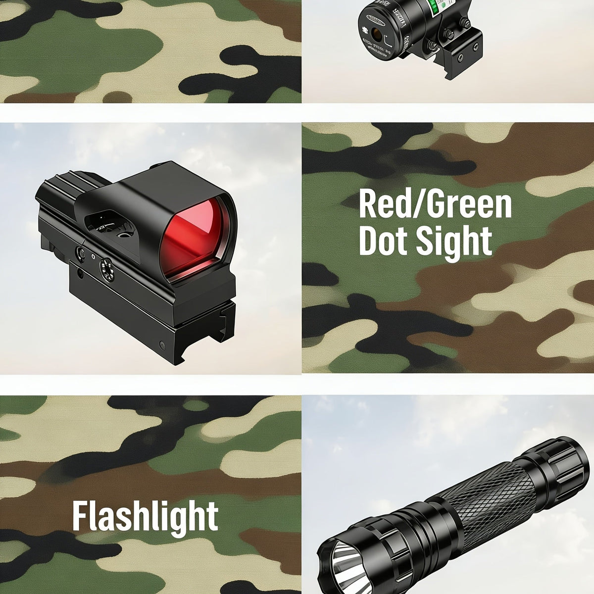 4-16x50 Rifle Optical Scope & Red Dot Combo with Red or Green Laser Illuminated Reticle for 20mm Picatinny Rail – Hunting Shooting Tactical Weaponlight