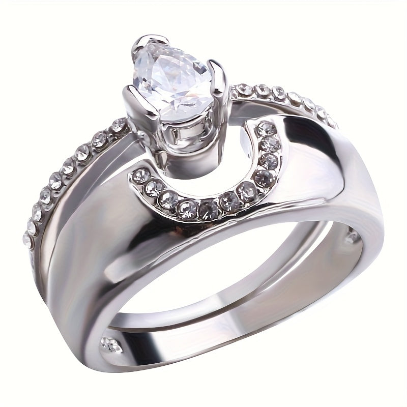 9-Piece Princess Cut Cubic Zirconia Bridal Wedding Ring Set for Women – Stackable Engagement Rings, Classic Jewelry Gift for Girlfriend & Wife