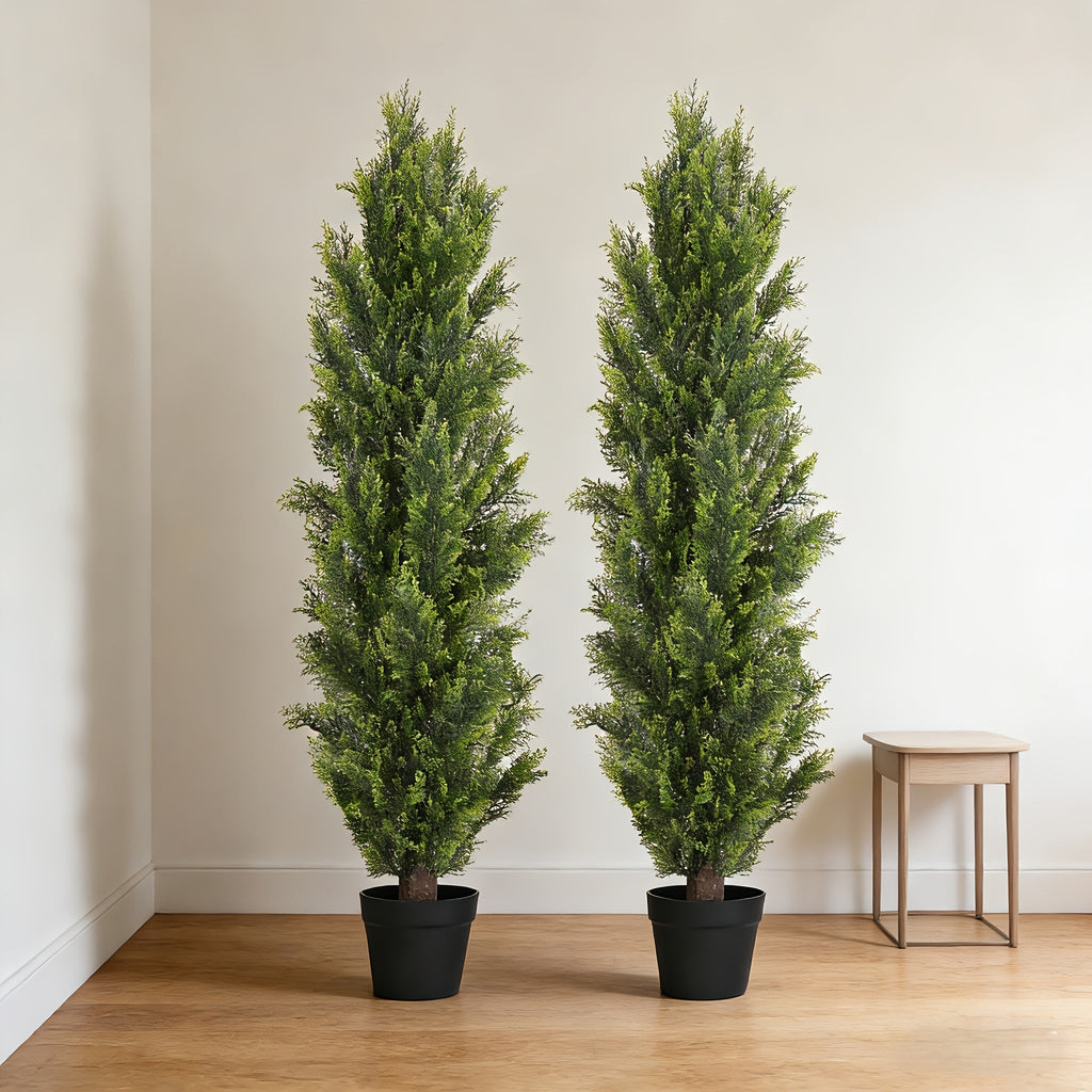 2-Pack Artificial Shaped Pine Trees – Faux Topiary Greenery Trees for Indoor & Outdoor, Front Door, Courtyard & Entryway Decor, 3FT / 4FT / 5FT / 6FT, Low-Maintenance Year-Round Decor – Nova Mart