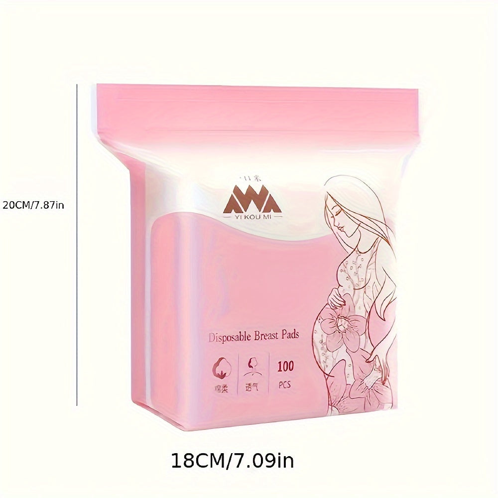 Disposable Nursing Breast Pads 100 Count, Leak-Proof Ultra-Thin Breathable Breastfeeding Pads for New Moms, Individually Wrapped Anti-Overflow Maternity Nursing Pads