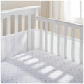 Breathable Crib Mesh Liner, 3mm Single-Layer Breathable Mesh Crib Bumper Liner that Protects Baby Legs & Arms, Fits 3- or 4-Sided Full-Size Cribs, Safe & Compliant, White Grey & Sakura Pink