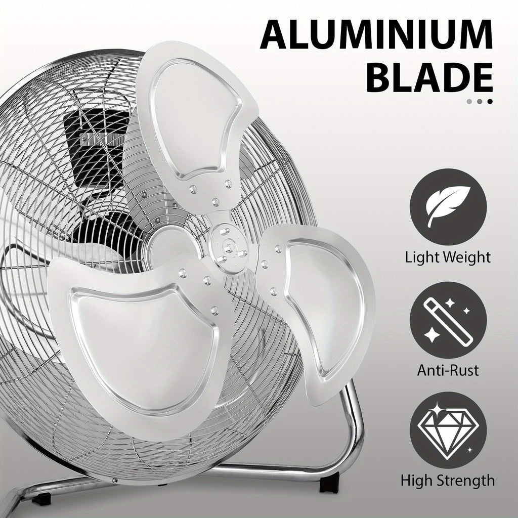 14" High Velocity Industrial Floor Fan - 3-Speed, Heavy Duty, Adjustable Tilt & Metal Blades - Garage, Factory, Warehouse, Workshop & Commercial Use