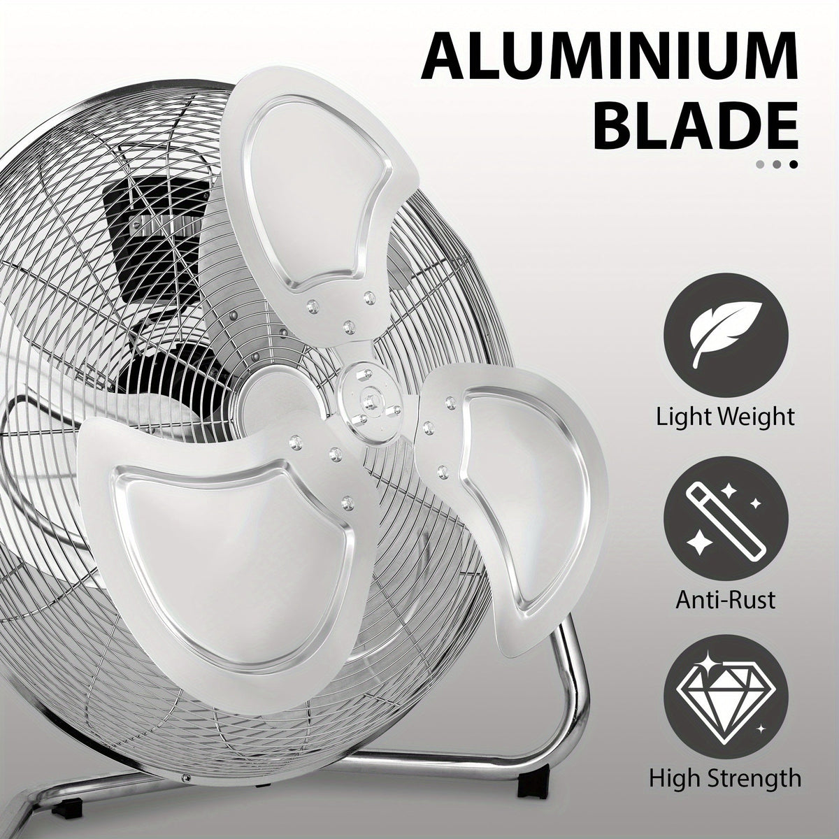 14" High Velocity Industrial Floor Fan - 3-Speed, Heavy Duty, Adjustable Tilt & Metal Blades - Garage, Factory, Warehouse, Workshop & Commercial Use