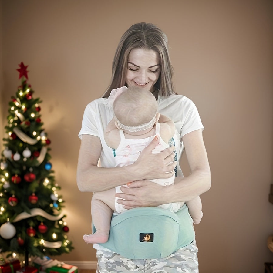 Baby Hip Seat Carrier & Waist Stool with Sling Belt, Ergonomic Infant Hip Seat for Hands-Free Carrying, Adjustable Waist Belt for Newborn to Toddler, Grey & Deep Blue