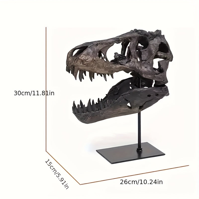 T-Rex Skull Replica Handcrafted Resin Dinosaur Skeleton Model, Realistic Detailed Textures, Indoor Outdoor Home Office Desk Decor, Durable No-Electricity Display, Gift for Dinosaur Enthusiasts