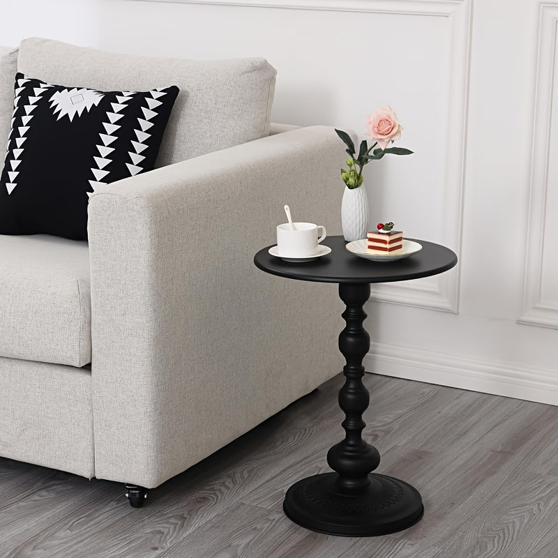 Cream Style Round Iron Sofa Side Table – Modern Minimalist 40cm (15.7") Creative Coffee Table for Living Room in Pink