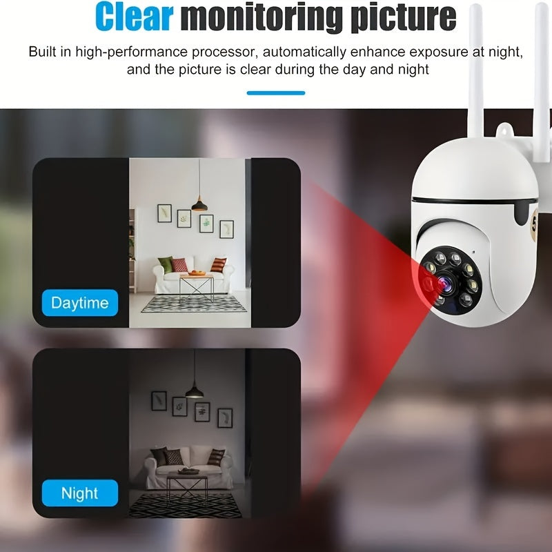 WiFi Security Camera 2-Pack 3MP Full HD - Night Vision, 2-Way Audio, Motion Detection & Real-Time Alerts, IP54 Waterproof Indoor/Outdoor Surveillance Camera with App Remote Access & USB