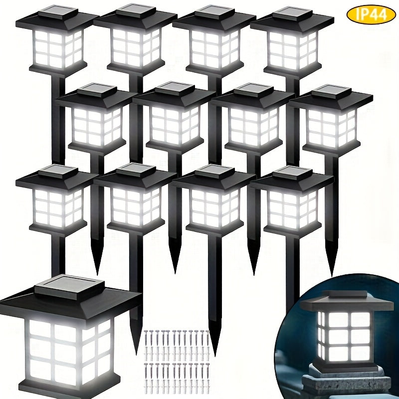Solar Outdoor Garden Lights 6/12/24 Pack IP44 Waterproof | Warm White & Colorful LED Landscape Pathway Lights for Yard, Courtyard, Patio, Holiday Decoration – Auto On/Off