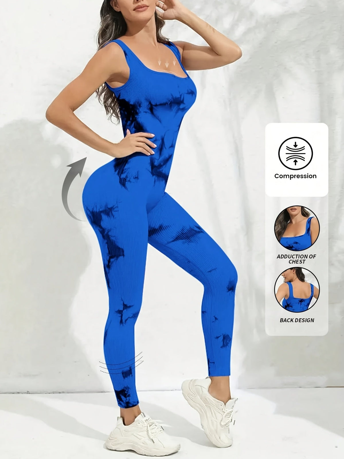 Women's Sleeveless Square Neck Jumpsuit – 90% Nylon Stretch Fabric, Thick & Opaque Activewear for Yoga, Pilates, Running, Fitness & Everyday Wear, Sizes S-XL, Multiple Colors