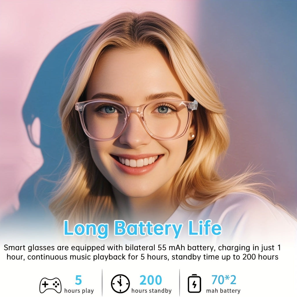 Photochromic Smart Glasses with Bluetooth Audio – Auto-Tinting Lenses, Anti-Blue Light, Wireless Music & Calls, Unisex Sports & Driving Eyewear, Perfect Holiday Gift
