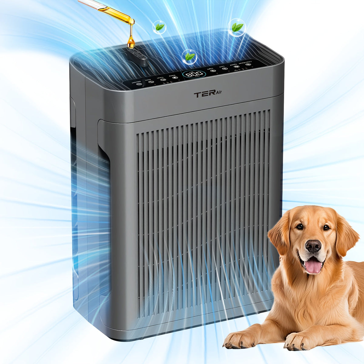 Air Purifier for Large Room Up to 2500 Sq Ft, H13 HEPA Washable Filters, Double-Sided Filtration, PM2.5 Sensor, 22dB Ultra-Quiet, Air Cleaner for Dust Pets Smoke Pollen Bedroom Home Office