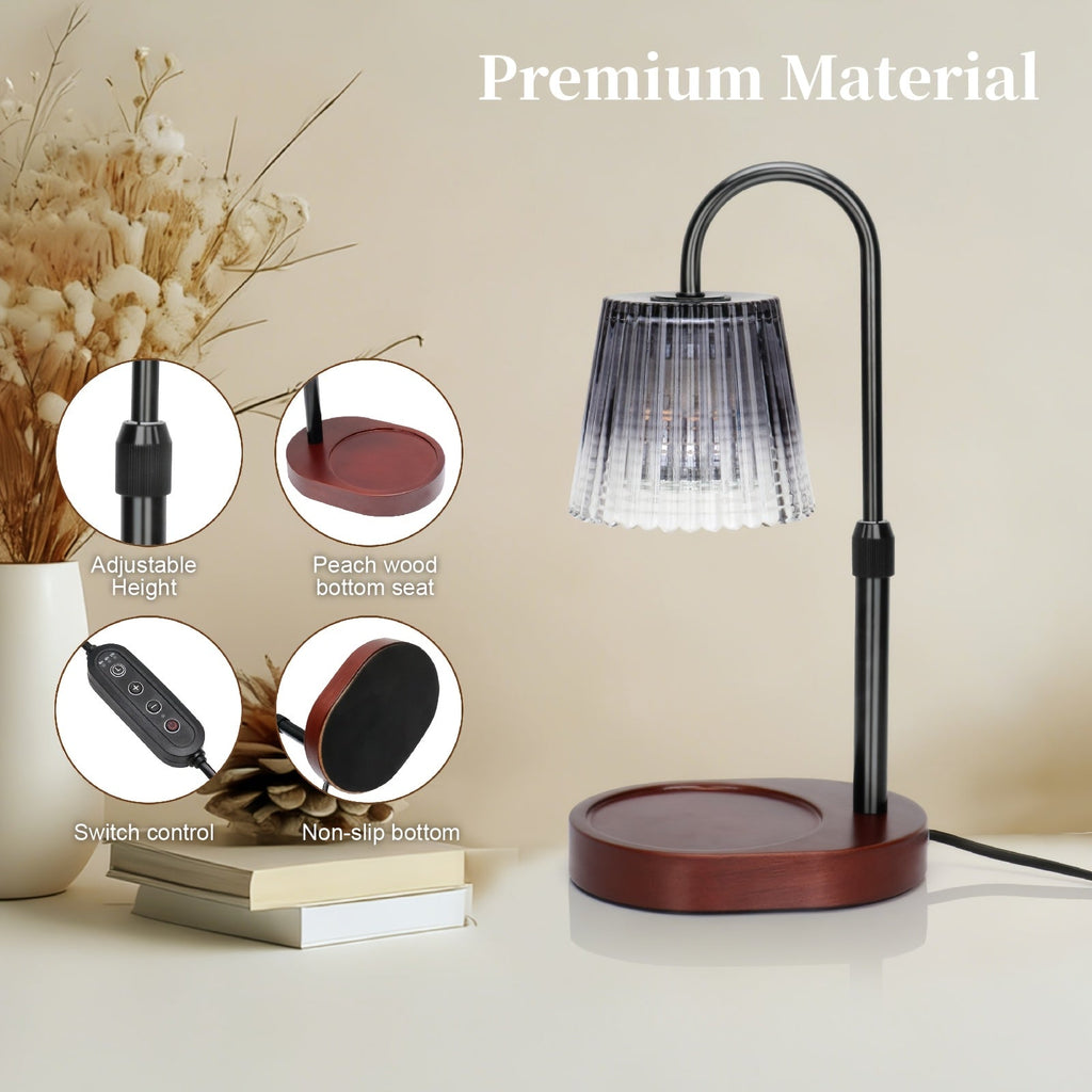 Dimmable Candle Warmer Lamp with Timer – Wax Melt Warmer for Jar Candles Home Decor Gift for Mom Women & Housewarming in Black (Bulb Not Included)