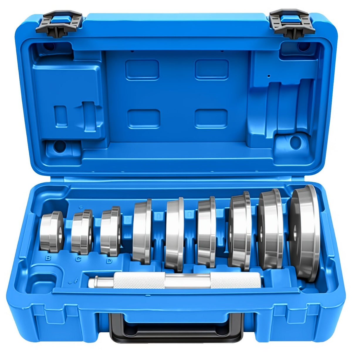 10-Piece Bearing Press Kit – Bearing Race & Seal Bushing Driver Installation Set with 9 Double-Sided Adapters, Universal Fit for Cars, Trucks & SUVs, Professional Mechanic Tool