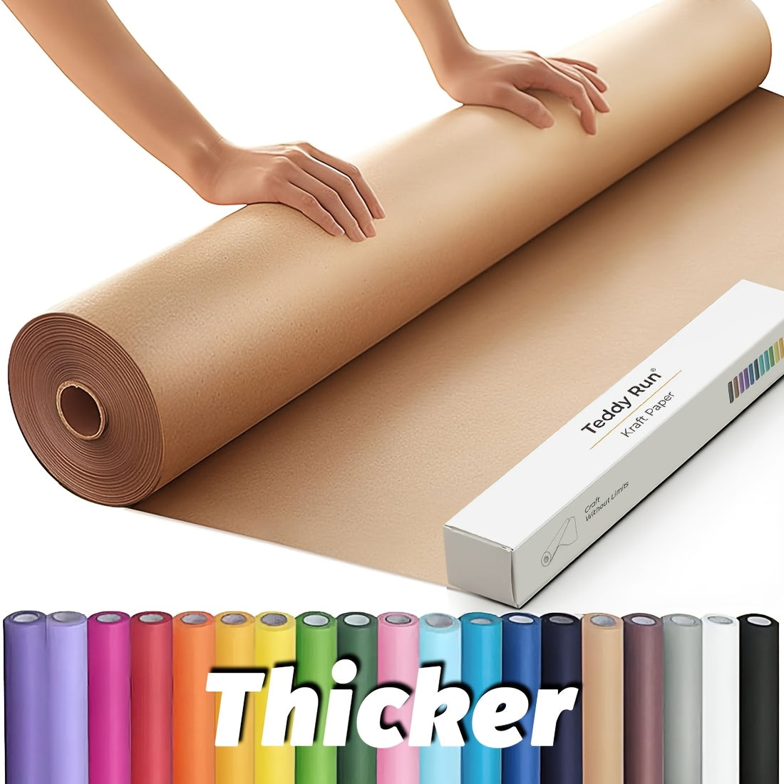 80GSM Kraft Paper Roll for Gift Wrapping, Bouquet Flower Packing, Bulletin Boards, Arts & Crafts, Moving & Shipping – Available in Black, Red, Brown & White – Multi-Size Wrapping Paper Roll