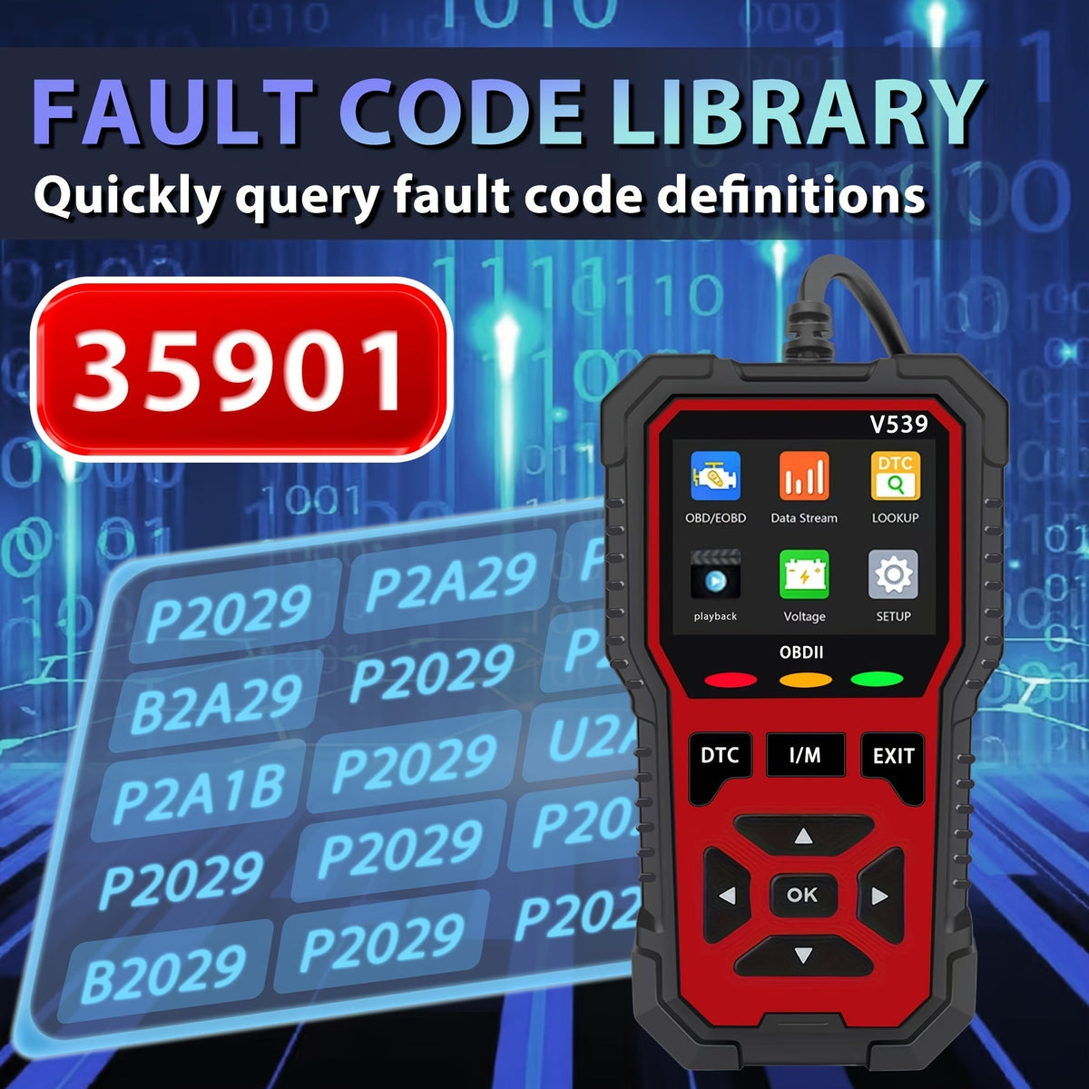Advanced OBD2 Scanner Automotive Diagnostic Tool, Faster Processing Chip, Reads and Clears Engine Codes, Live Data, Freeze Frame, Supports 10 Languages, For All OBD2 Cars 1996+
