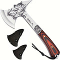 Camping Hatchet Viking Axe - High Carbon Steel, Full Tang, Nylon Sheath & Gift Box for Splitting Wood, Chopping, Hunting, Trekking & Outdoor Adventure