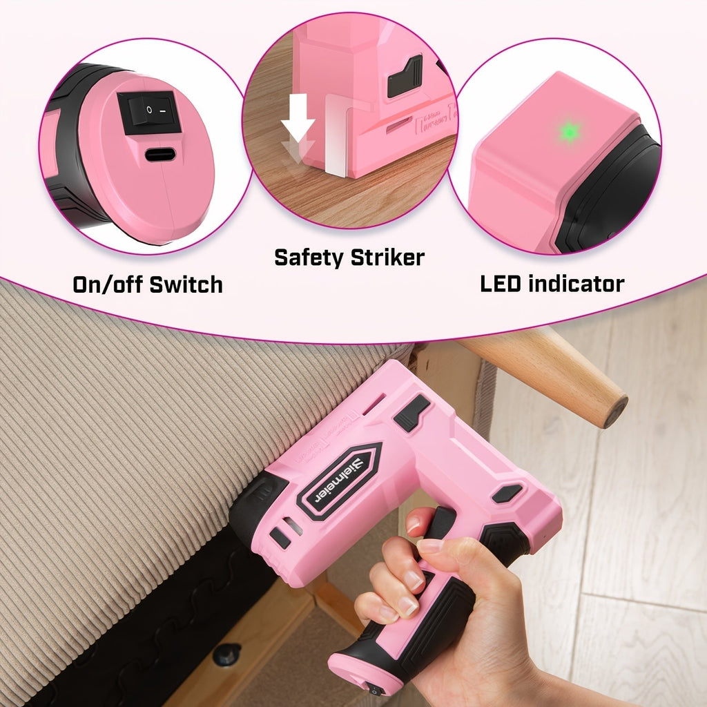 20V Cordless 2-in-1 Brad Nailer & Stapler – No Compressor Needed, Battery & Charger Included, Safety Guard, Includes 1600 Nails & 2000 Staples for Carpentry, Upholstery & DIY