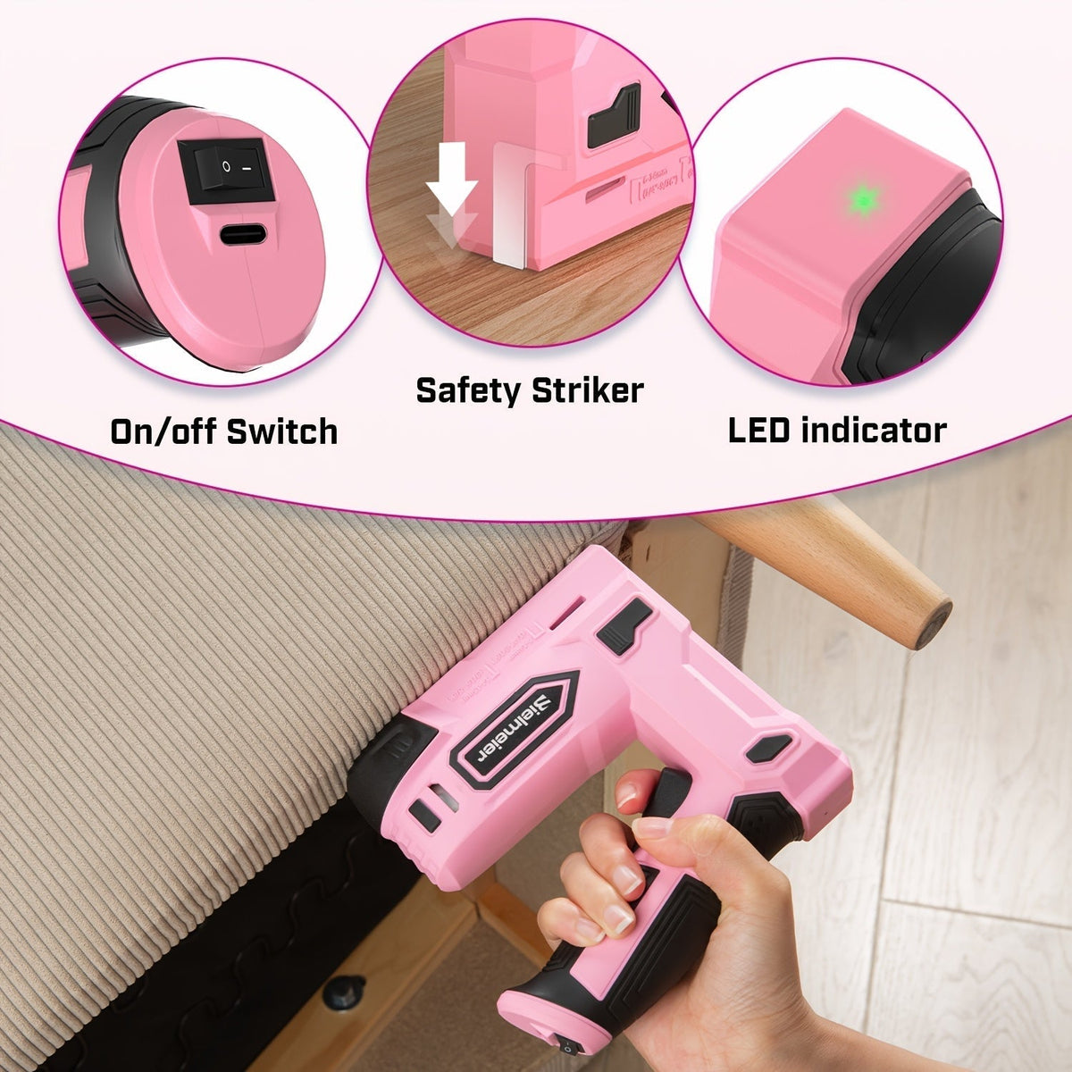 20V Cordless 2-in-1 Brad Nailer & Stapler – No Compressor Needed, Battery & Charger Included, Safety Guard, Includes 1600 Nails & 2000 Staples for Carpentry, Upholstery & DIY