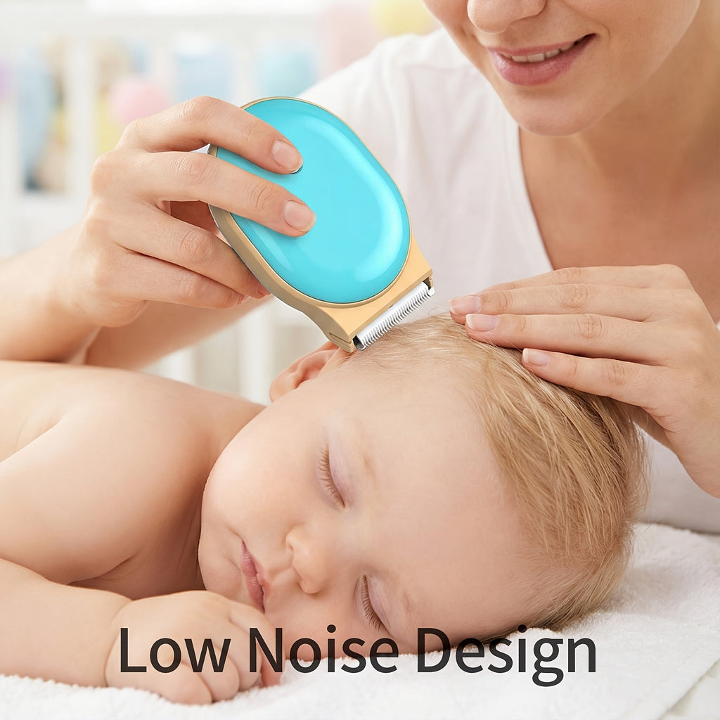 HC300 Children's Electric Hair Clipper Set, Rechargeable Cordless Baby Hair Trimmer for Infants & Toddlers, Compact Ergonomic Multi-Angle Design, Blue & Yellow