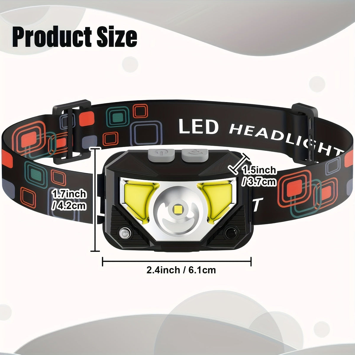1200 Lumen Rechargeable LED Headlamp with Motion Sensor & Red Light – 8 Modes, USB-C, Waterproof Head Lamp for Camping, Hiking, Fishing, Auto Repair, Garage, and Emergency Use – Gift for Men