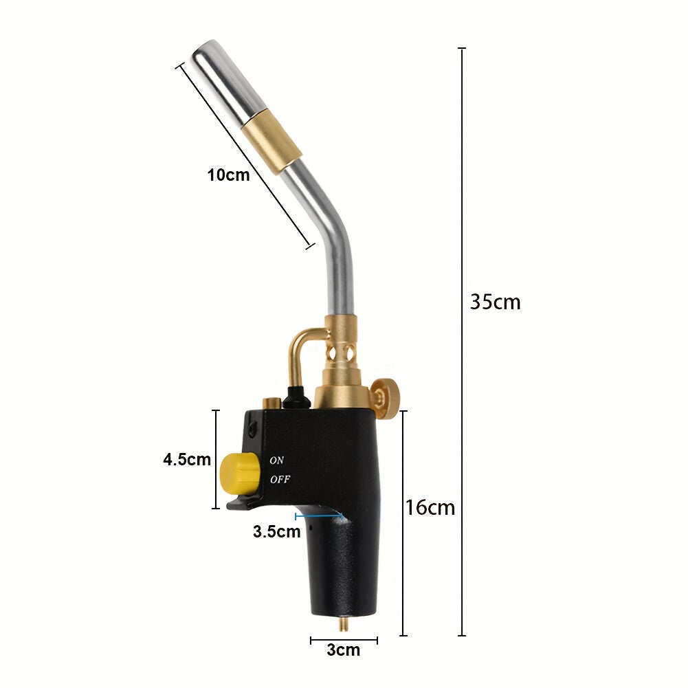Trigger-Start MAPP/Propane Torch Head - Piezo Ignition, Adjustable Flame, Safety Lock for Welding, Soldering, Brazing, Heating, Thawing & Steak Searing