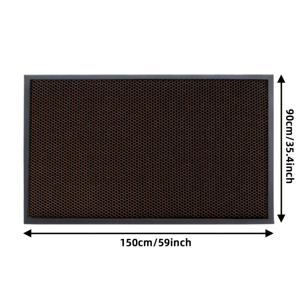 Heavy-Duty Nylon Door Mat – 3D Grid Dirt Trapping Low Profile 0.39" Non-Slip Rubber Backing All-Season for Front Door Patio Garage & Entryway in Black Brown Blue & Black Gray