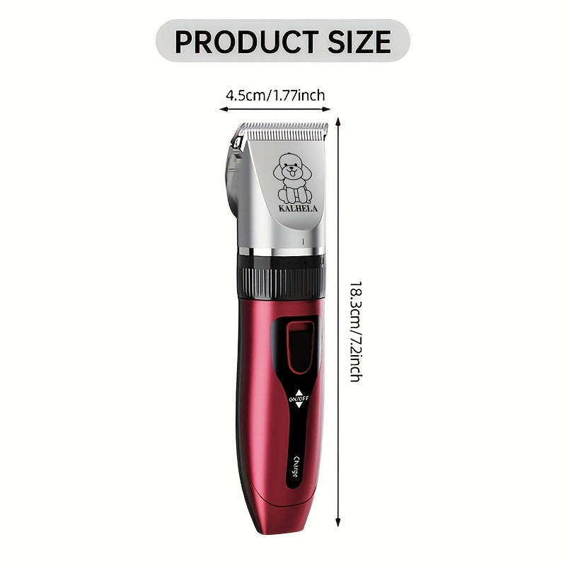 Rechargeable Cordless Pet Grooming Clippers with LED Display - Professional Wireless Dog Hair Trimmer, Detachable Blades, 4 Comb Guides, Low Noise, 3.6V USB Charging, for Dogs, Cats, and Small Animals