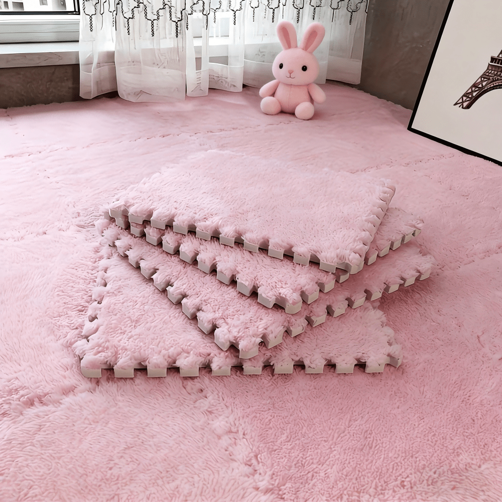38 Pcs EVA Foam Patchwork Floor Mat Tiles Non-Slip Impact Resistant Interlocking Carpet for Living Room Bedroom Bay Window & Fitness – 8 Colors