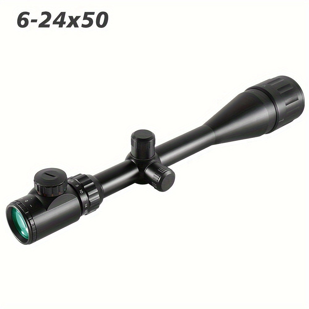 6-24x50 AO Rifle Scope with Illuminated Red/Green Reticle - Long-Range Hunting Scope with 20mm Rail Mount, Aluminum Alloy Optical Sight