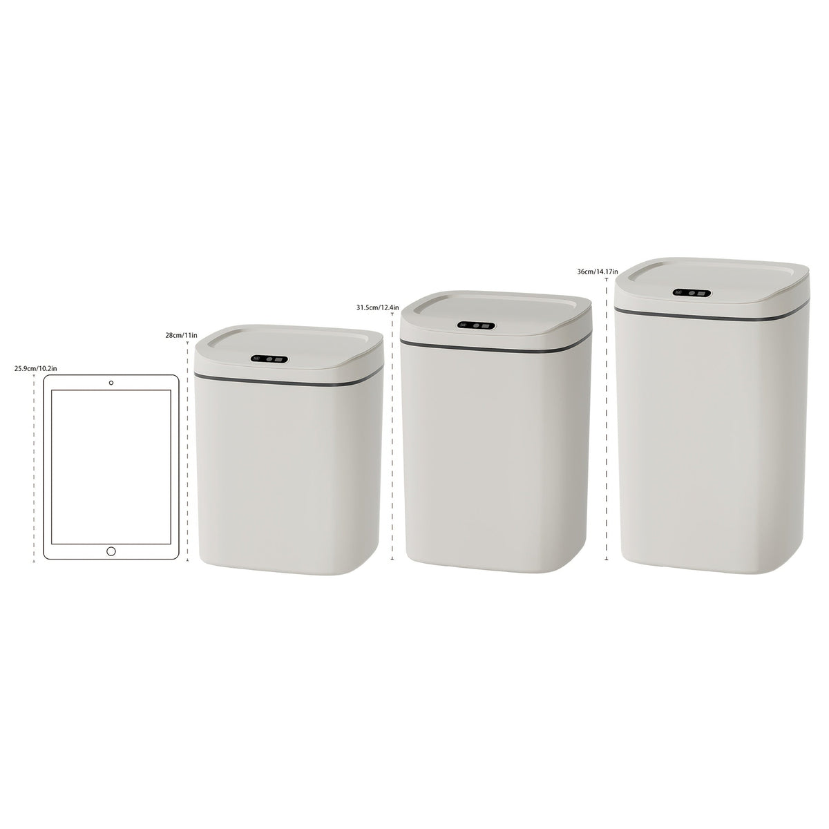 Smart Motion Sensor Trash Can - Hands-Free Touchless Lid, Odor-Sealing, Compact & Easy to Clean - 12L, 16L & 3.7 Gal - For Office, Bathroom & Small Spaces