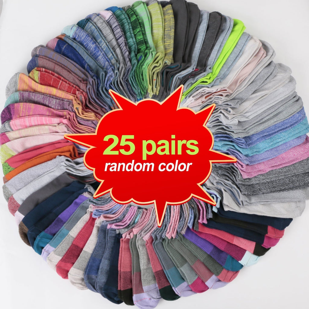 Bulk Colorful Ankle Socks 25 or 60 Pairs Assorted Random Colors Unisex for Men Women – Moisture-Wicking Breathable Reinforced Heel and Toe for Daily Wear, Gifts, and Parties, Sizes US 8-10 & US 9-12