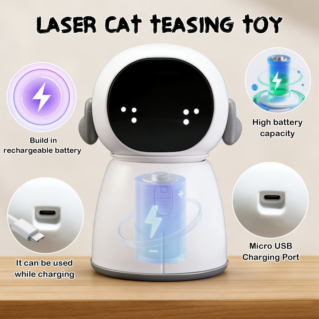 Dual Laser Cat Dog Toy Rechargeable – Auto Motion-Activated Interactive Laser Toy with 3 Speed Modes, 160-Inch Sensor, Adjustable Head for Indoor Cats, Kittens, and Dogs